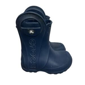CROCS Kids Handle It Rain Boots Waterproof Pull On Toddler Size C8 Blue